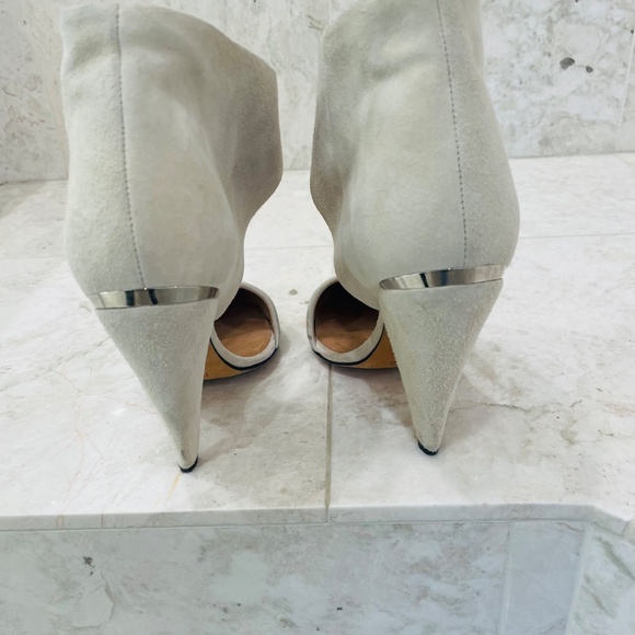 IRO {38} Booties Cream Suede Heel Pointed Toe - Picture 6 of 14